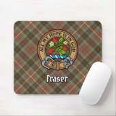 Clan Fraser Crest over de weesde jacht Tartan Muismat (Met muis)
