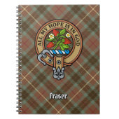 Clan Fraser Crest over de weesde jacht Tartan Notitieboek (Voorkant)