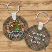 Clan Fraser Crest over de weesde jacht Tartan Sleutelhanger