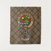 Clan Fraser Crest over de weesde jacht Tartan Wandkleed (Voorkant)