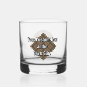 Clan Fraser Crest over de weesde jacht Tartan Whisky Glas (Achterkant)