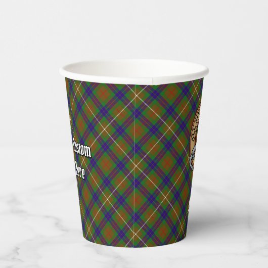 Clan Fraser Crest over het jagen van Tartankelepie Papieren Bekers (Rechts)