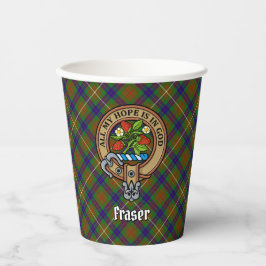 Clan Fraser Crest over het jagen van Tartankelepie Papieren Bekers