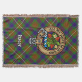 Clan Fraser Crest over Hunting Tartan Deken (Voorkant)