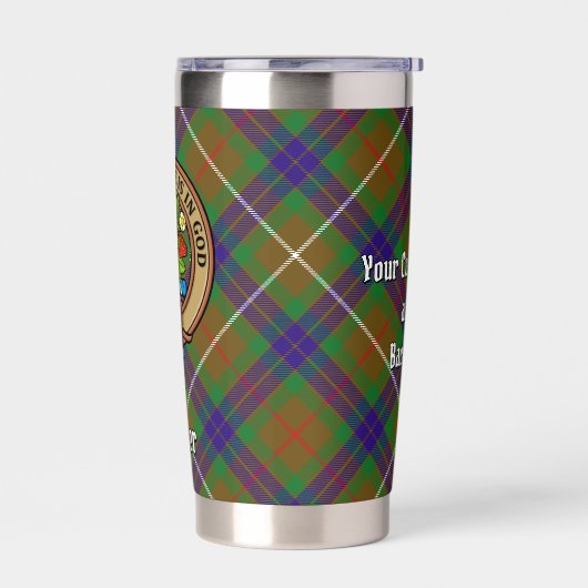 Clan Fraser Crest over jagen Tartan Geïsoleerde Drinkbeker (Links)