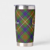 Clan Fraser Crest over jagen Tartan Geïsoleerde Drinkbeker (Rechts)