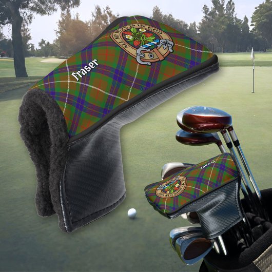 Clan Fraser Crest over jagen Tartan Golfheadcover
