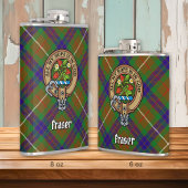 Clan Fraser Crest over jagen Tartan Heupfles