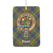 Clan Fraser Crest over jagen Tartan Luchtverfrisser (Voorkant)