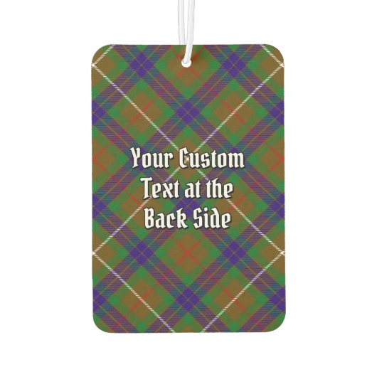 Clan Fraser Crest over jagen Tartan Luchtverfrisser (Achterkant)