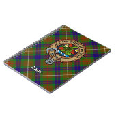Clan Fraser Crest over jagen Tartan Notitieboek (Linkerzijde)