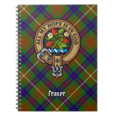Clan Fraser Crest over jagen Tartan Notitieboek (Voorkant)