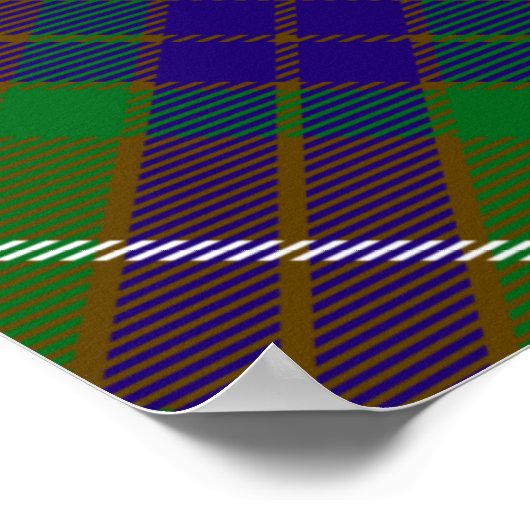 Clan Fraser Crest over jagen Tartan Poster (Hoek)