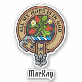 Clan Fraser Crest over jagen Tartan Sticker