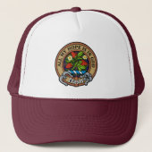 Clan Fraser Crest over jagen Tartan Trucker Hat Trucker Pet (Voorkant)