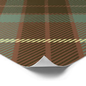 Clan Fraser Crest over jagen Weathered Tartan Poster (Hoek)