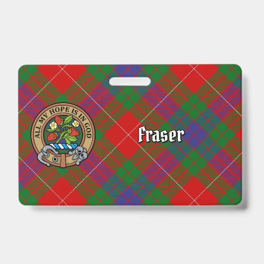 Clan Fraser Crest over Tartan Badge (Voorzijde)