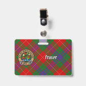 Clan Fraser Crest over Tartan Badge (Voorzijde met clip)