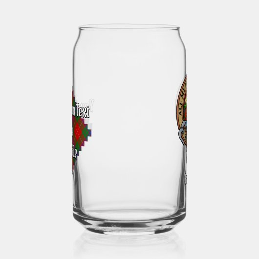 Clan Fraser Crest over Tartan Blikvorm Glas (Rechts)