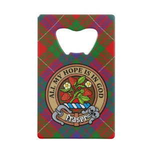 Clan Fraser Crest over Tartan Creditkaart Flessenopener