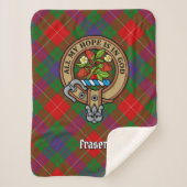 Clan Fraser Crest over Tartan Sherpa Deken (Voorkant)