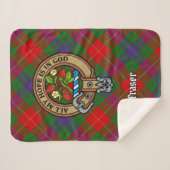 Clan Fraser Crest over Tartan Sherpa Deken (Voorkant (horizontaal))