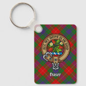 Clan Fraser Crest over Tartan Sleutelhanger (Voorkant)
