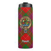 Clan Fraser Crest over Tartan Thermosbeker (Voorkant)