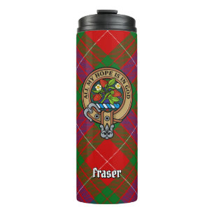 Clan Fraser Crest over Tartan Thermosbeker