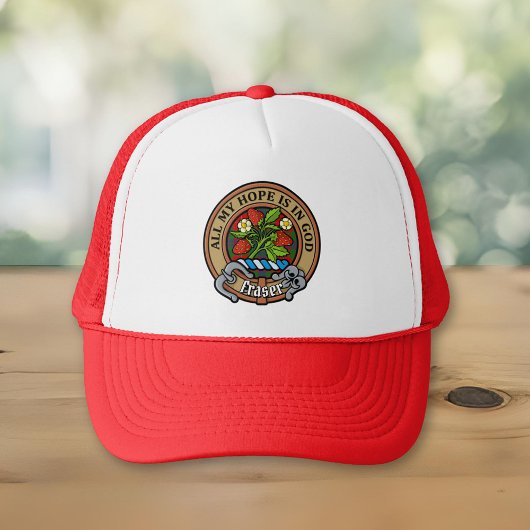 Clan Fraser Crest over Tartan Trucker Hat Pet