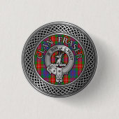 Clan Fraser Crest & Tartan Knot Button (Voorkant)