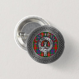 Clan Fraser Crest & Tartan Knot Button