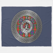 Clan Fraser Crest & Tartan Knot Fleece Blanket Deken (Voorkant (Horizontaal))
