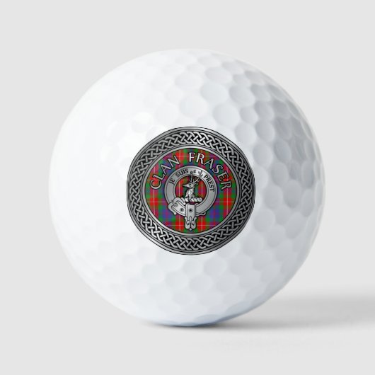Clan Fraser Crest & Tartan Knot Golf Balls Golfballen (Voorkant)