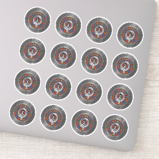 Clan Fraser Crest & Tartan Knot Sticker (Detail)