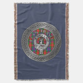 Clan Fraser Crest & Tartan Knot Throw Blanket Deken (Voorkant Verticaal)