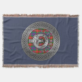 Clan Fraser Crest & Tartan Knot Throw Blanket Deken (Voorkant)