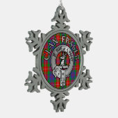 Clan Fraser Crest & Tartan Tin Sneeuwvlok Ornament (Links)