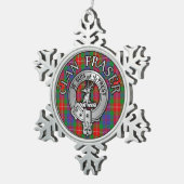 Clan Fraser Crest & Tartan Tin Sneeuwvlok Ornament (Rechts)