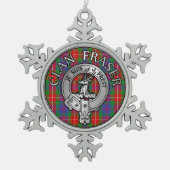 Clan Fraser Crest & Tartan Tin Sneeuwvlok Ornament (Voorkant)