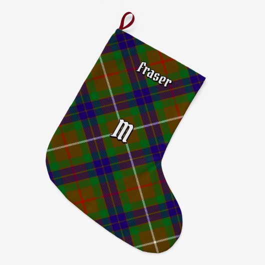 Clan Fraser die met Kerstmis op Tartan jaagt Grote Kerstsok (Voorkant (Hangend))
