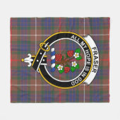 Clan Fraser Hunting Modern Clan Badge Tartan Pset Fleece Deken (Voorkant (Horizontaal))