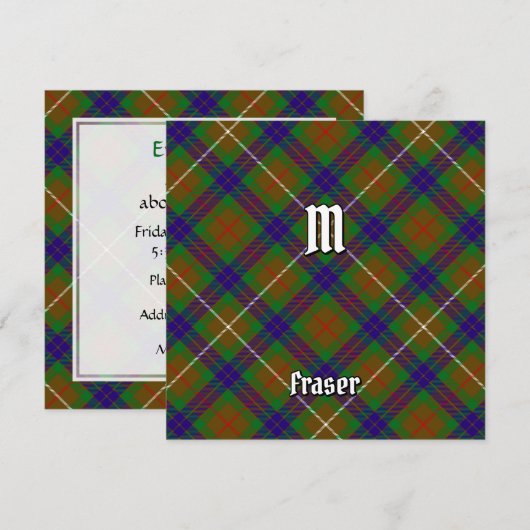 Clan Fraser Hunting Tartan Kaart (Voorkant / Achterkant)