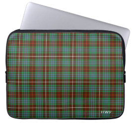 Clan Fraser Hunting Tartan Monogrammed Laptop Sleeve