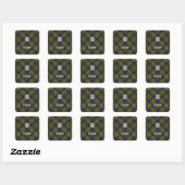 Clan Fraser Hunting Tartan Square Sticker (Vel)