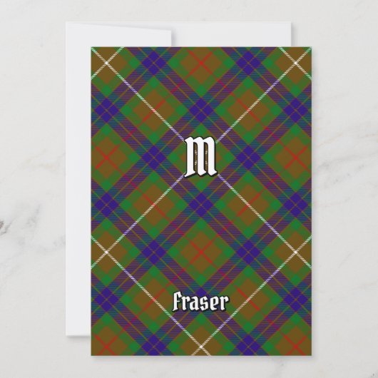 Clan Fraser Hunting Tartan Uitnodiging (Voorkant)