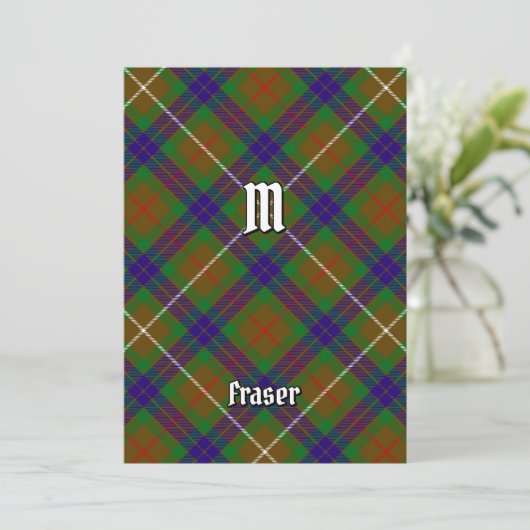 Clan Fraser Hunting Tartan Uitnodiging (Staand voorkant)