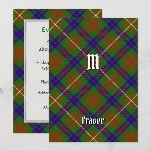 Clan Fraser Hunting Tartan Uitnodiging (Voorkant / Achterkant)