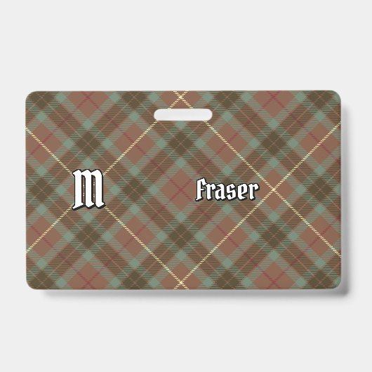 Clan Fraser Hunting Weathered Tartan Badge (Voorzijde)