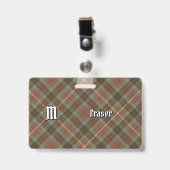 Clan Fraser Hunting Weathered Tartan Badge (Voorzijde met clip)